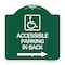 Signmission Accessible Parking on Right Arrow W/ Graphic, Green & White Aluminum Sign, 18" x 18", GW-1818-24355 A-DES-GW-1818-24355 - alternate 1
